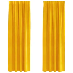 Zavjese za zamračivanje 2 pcs Žuta 140 x 260 cm Baršun