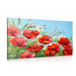 Slika naslikani poljski mak - 120x80