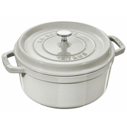 Caserolle lonec COCOTTE, 28 cm, okrogel, beli tartuf, lito železo, Staub