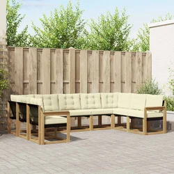 Set vanjskih sofa s jastukom 9 pcs Bijela i krem