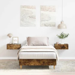 vidaXL posteljni okvir brez ležišča Dimljen hrast 100x200 cm