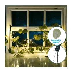 Aigostar - LED solarna girlanda 110xLED/4m IP65 300 mAh topla bela eukaliptus