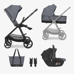 Kikka Boo Kolica Mia 3in1 set sa I-SIZE autosedištem i tvrdom korpom Grey