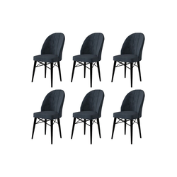 Hanah Home Set stolica Ritim, 44x96x42 cm, 6 komada, Antracit-crne