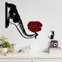 Opviq Zidna dekoracija Banksy Metal 04, 72x72 cm, 1.5 mm, Crno-crvena