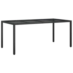 Stol za vrt Crna 190 x 90 x 75 cm poliratan
