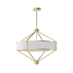 Open Design OR85839 - Luster na šipci ZUNDO, 4x E27/15W/230V, mesing/bela