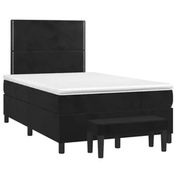 Vidaxl Box spring postelja z vzmetnico črna 120x190 cm žamet