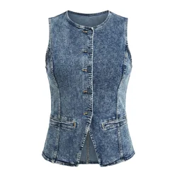 Imily Bela Brezrokavnik moder denim