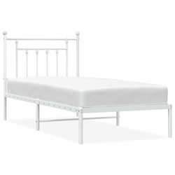 Metalni okvir za krevet s uzglavljem bijeli 90x200 cm