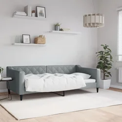 shumee Raztegljiva postelja svetlo siva 90x190 cm blago