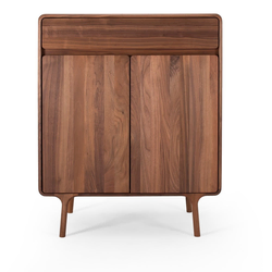 Rjava komoda iz masivnega oreha 90x110x45 cm Fawn – Gazzda