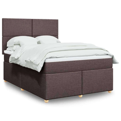 vidaXL vidaXL Box spring postelja z vzmetnico temno rjava 160x200 cm blago, (21307078)
