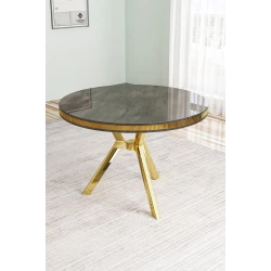 HANAH HOME Trpezarijski sto Mos Anthracite Gold
