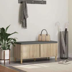 Klupa za hodnik s jastukom Sonoma hrast 100 x 38 x 46 cm