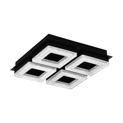 Eglo Fradelo 1 zidna/plafonjera/4, led, 4x4w, 4x400lm, crna/čelik/kristal