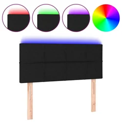 Vidaxl LED posteljno vzglavje črno 100x5x78/88 cm blago