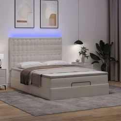 Otomanski krevet s madracima i LED 140x190cm umjetna koža