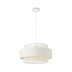 Luster na lanku BOHO 1xE27/60W/230V prečnik 40 cm krem/juta
