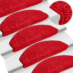 Prostirke za stepenice 10 kom 65x21x4 cm crvene poluokrugle velike