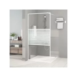 Pregrada za tuš bijela 100 x 195 cm s prozirnim staklom ESG