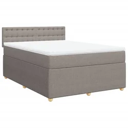 Vidaxl Box spring postelja z vzmetnico taupe 140x190 cm blago