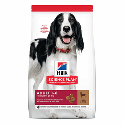 14kg Hills Science Plan Adult 1-6 Medium z jagnjetino & rižem za pse