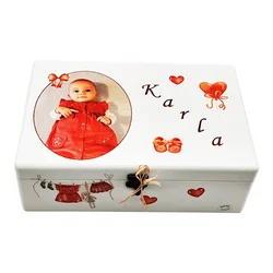 Personalizirane Kutije uspomena s fotografijom djeteta – Poklon za krštenje, rođendan vaše djevojčice - 1. 20x30x10cm - 18060
