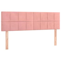 Vidaxl Posteljno vzglavje roza 144x5x78/88 cm žamet
