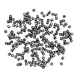 Rayher. Perle črke, plastične, kocke, črne, 5x5mm, 40g