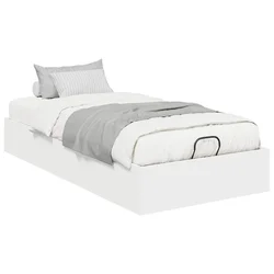 Vidaxl Ottomanska postelja Bela 193 x 90 x 25 cm Konstruirano leseno