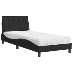 Vidaxl Postelja z vzmetnico Hanko črna 80x200 cm žamet