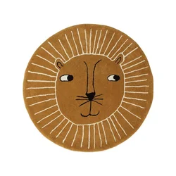 Rjava otroška preproga iz mešanice volne o95 cm Lion – OYOY Mini