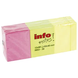 Blok samoljepljiv 40x50mm 12x80L Global Notes 5653-39 neon sortirano