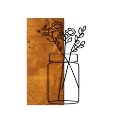 Aberto Design Zidna dekoracija Cicek1, 40x58 cm, Smeđe boje