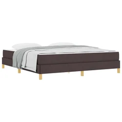 Vidaxl Postelja z vzmetnico z vzmetnico Temno rjava 180 x 200 cm blago