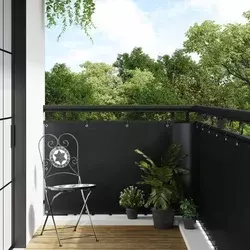 Ekran za balkon s rupama Crna