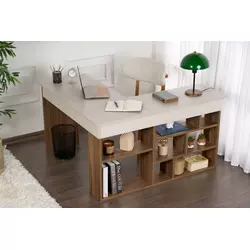 HANAH HOME Radni sto Vesper Cashmere Walnut