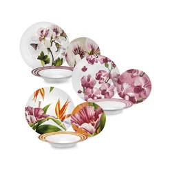 FADE 18-delni set krožnikov Blooming/več barv/porcelan
