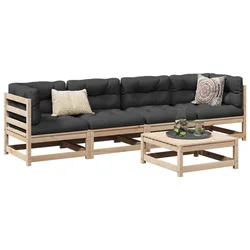 5-dijelni set vrtnih sofa od masivne borovine