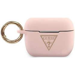 Guess GUACAPLSTLPI AirPods Pro cover pink Silicone Triangle Logo (GUE001060)