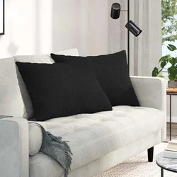 Jastučići za sofu 2 pcs Crna 70 x 50 cm tkanina