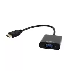 GEMBIRD A-HDMI-VGA-03 **Gembird HDMI to VGA + AUDIO adapter cable, single port, black (altA-HDMI-VGA-06)479