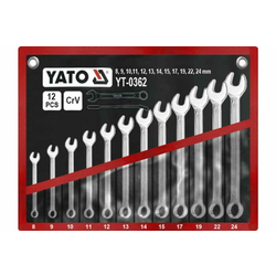 YATO YT-0362 Set ključeva, Viljuškasto okasti, 8-24mm, CrV, 12 komada