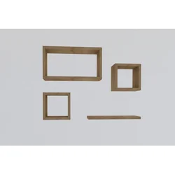 Hanah Home Babi Sapphire Oak Zidna polica, 4 komada, Braon
