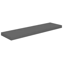 Plutajuća zidna polica visoki sjaj siva 90 x 23,5 x 3,8 cm MDF