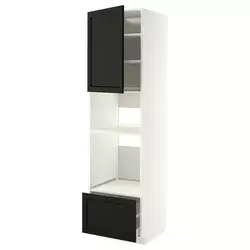 METOD / MAXIMERA Visoki element za ugradne uređaje, bela/Lerhyttan crno bajcovano, 60x60x220 cm