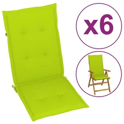 Jastuci za vrtne stolice 6 kom svjetlozeleni 120x50x3cm tkanina