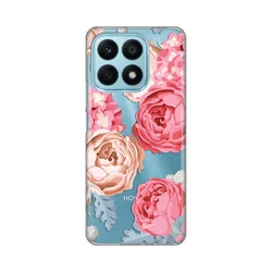 Silikonska maska za Honor X8a Pink Flower Print Skin providna
