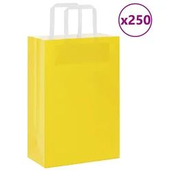 Papirnate vrećice 250 kom s ručkama žute 21x11x31 cm
